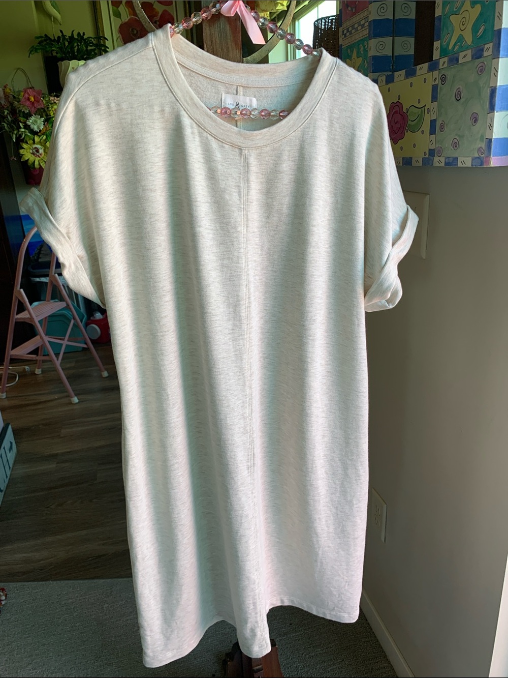Lou & Grey Heathered Signaturesoft Mini Tee Dress Size L